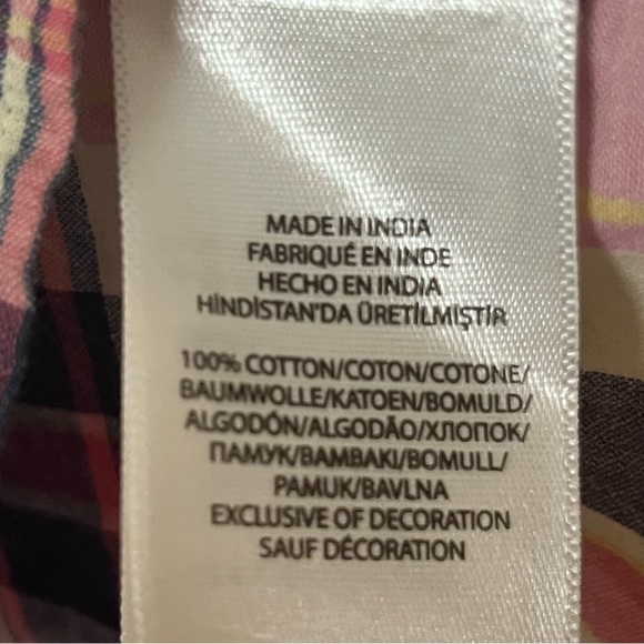 Ralph Lauren Indian Madras Plaid Shirt Men's XL Short Sleeve Button Down Blue - Picture 8 of 9